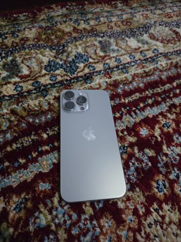 мобильные телефоны 2000: IPhone 15 Pro Max, Колдонулган, 512 ГБ, Natural Titanium, Коргоочу айнек, Каптама, 87 %