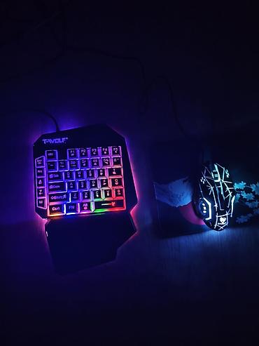 Игровой набор: мини-клавиатура T-Wolf, мышь, коврик и хаб Type-C