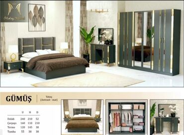 Yataq otağı dəstləri: İkinəfərlik çarpayı, Komod, Dolab, 2 tumba, Rusiya, Yeni — 4