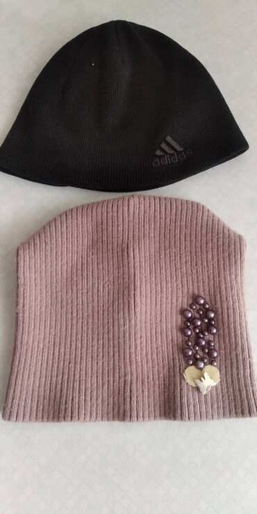 вязанная шапка: Шапка, Трикотаж, Осень-весна, С отворотами