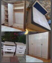 химчистка мебели: Двуспальная кровать, Шкаф, 2 тумбы, Б/у