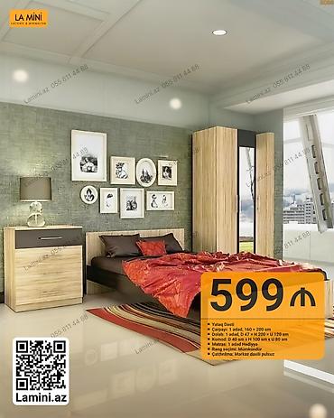 kamot satilir: LA MINI – Yataq Dəsti Tərkibi: - Çarpayı: 1 ədəd, 160 x 200 sm - — 1