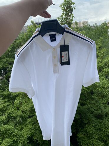 короткая мужская рубашка: Рубашка L (EU 40), цвет - Белый
