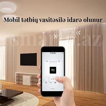 Pərdə və jalüz: Ağıllı motorlu pərdə karnizi. 🎛️Pərdələr pultla, səslə və smartfonla — 2
