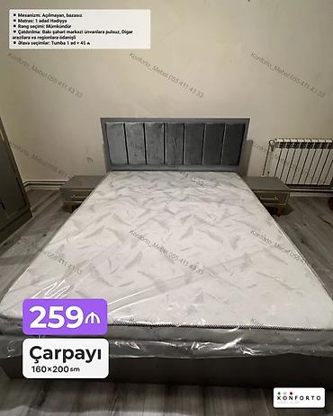 Ev və bağ: Çarpayı – 160×200 sm - Mexanizm: açılmayan, bazasız - Rəng seçimi — 1