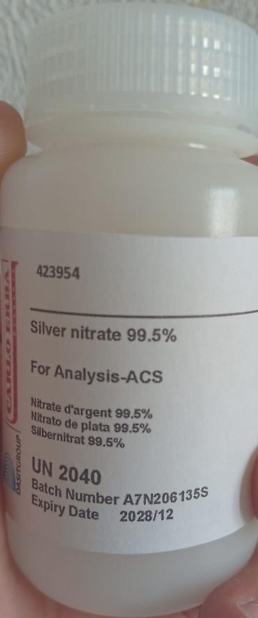 natrium tiosulfat: Məhsul: Gümüş nitrat (Silver nitrate) – 99.5% təmizlik Keyfiyyət: For — 1