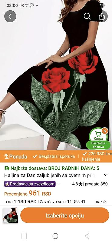 statement ogrlice: Ženska duga haljina sa upečatljivim printom u plavo-belim tonovima — 4