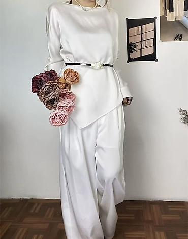 кийии: Блузка, Классикалык модель, Сатин, Solid print — 2