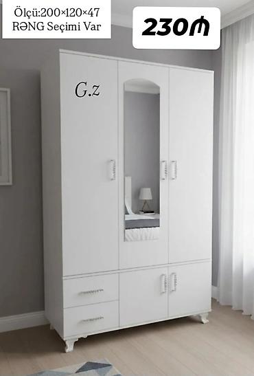 Ağ rəngdə 3 qapılı paltar şkafı - Ölçü: 200 × 120 × 47 sm - Rəng lalafo.az -da Ağ rəngdə 3 qapılı paltar şkafı - Ölçü: 200 × 120 × 47 sm - Rəng