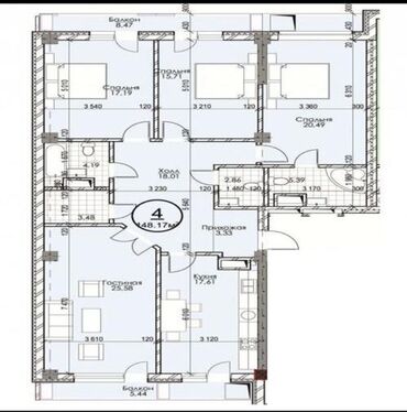 продается квартира чекиш ата: 4 комнаты, 148 м², Элитка, 10 этаж, ПСО (под самоотделку)