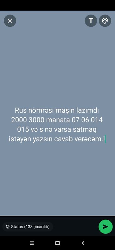 Avtomobil alışı: Kimdə varsa yazsın çoxunluqla 07 yə üstünlük verirəm başqa maşında