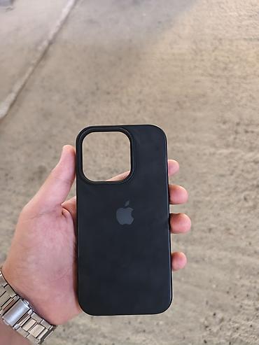 Apple iPhone üçün orijinal silikon/rezin qoruyucu keys - Rəng: qara