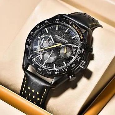 Ručni satovi: PAGANI DESIGN PD-1779 -40mm- Crna/Žuta -Omega Speedmaster Potpuno nov — 12