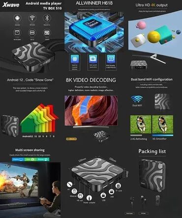 Aksesoari za TV i video: Tehničke karakteristike: Brend XwaveModel TV BOX 510Naziv Smart TV — 6