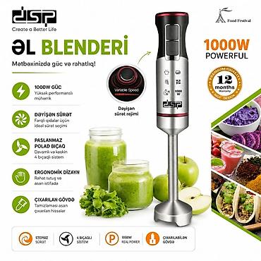 Блендеры: №: 1555 Məhsulun adı: Blender DSP KM-1071, gümüşü/qara Brend: DSP — 2