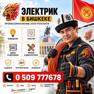 Электрик | Эсептегичтерди орнотуу, Электр шаймандарын демонтаждоо, Өчүргүчтөрдү монтаждоо 6 жылдан ашык тажрыйба