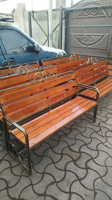 Скамейка Металл, Со спинкой, С крышей at lalafo.kg Скамейка Металл, Со спинкой, С крышей