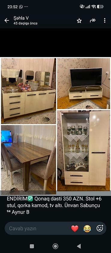 077 613 12 74Qonaq dəsti – komplekt Tərkib: - Aşılama üçün iri stol -