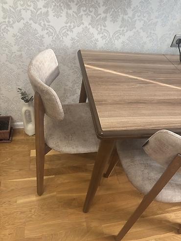 ucuz mebellerin satisi: Masa və 6 ədəd yumşaq stul - Dizayn: Skandinaviya üslubunda 900azna — 2