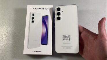 Samsung: Samsung A54, Б/у, 128 ГБ, цвет - Белый, 2 SIM