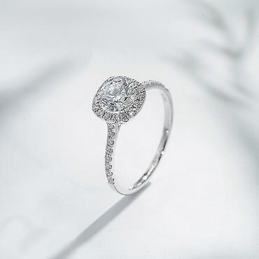 Үлпөт көйнөктөрү жана аксессуарлар: 💍 Кольцо из белого золота 750 пробы с лабораторными бриллиантами • — 1