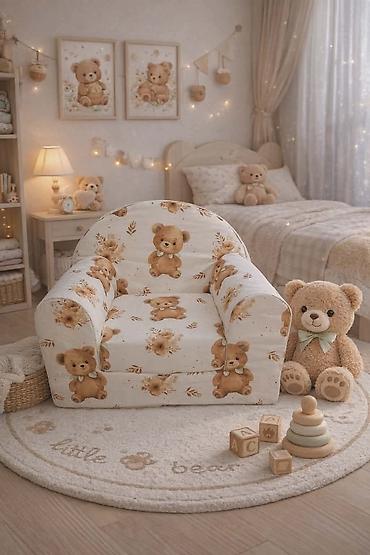 Foteljice: Mala fotelja 🪑 Dimenzije: 55×45 cm ✨ Sedeći deo: 30×30 cm 🛏️ — 4