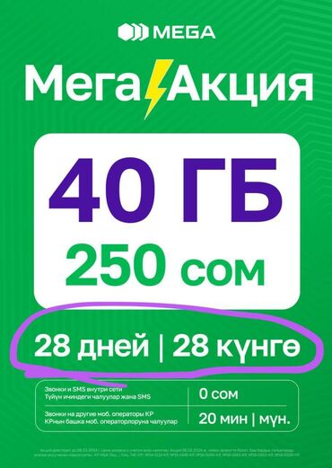 a 40: 40 Гб интернет айына 200 сом дордой базарында кообурок алсанар