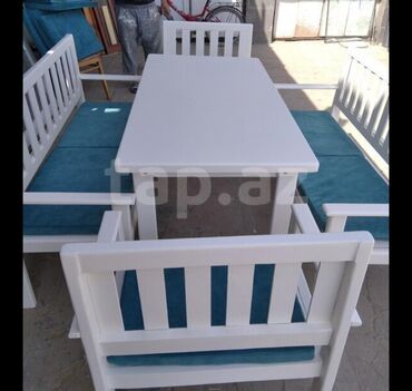 Bağ, çöl oturacaqları: Taxta yemək dəsti – müxtəlif modellər - Material: tam ağac (kənd — 1