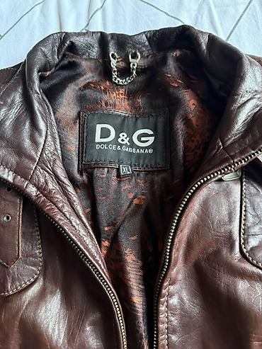 Куртки: Кожаная куртка D&G (Dolce & Gabbana), размер XL. - — 2