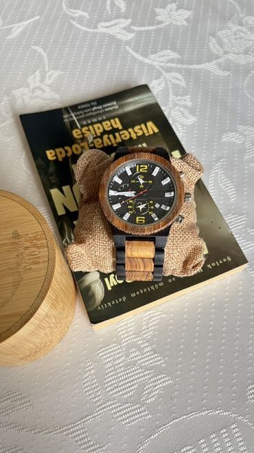 Qol saatları: Təbii ağacdan hazırlanmış kişi qol saatları - Korpus və qayış — 2