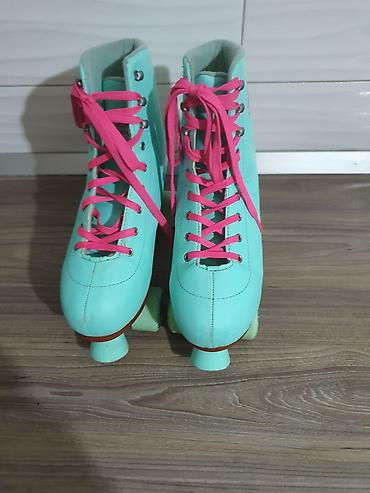 Roleri i rolšue: Rolsule - Boja čizme: mint/tirkizna - Pertle: jarko roze - Visoka — 1