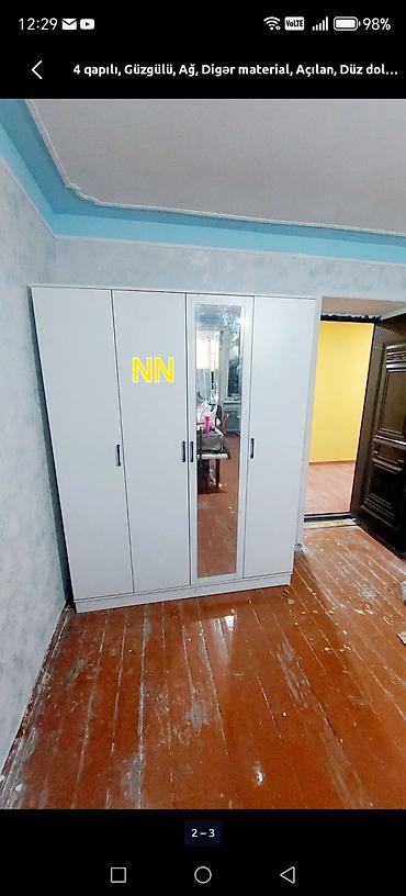 soba borusu: Yeni, 4 qapılı, Güzgülü, Ağ, Açılan, Düz dolab — 1
