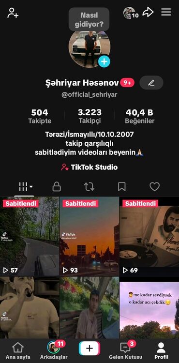 Təlim, kurslar: Tiktok hesabım var dəstək olun takip atın qarşılığ var videolarımı