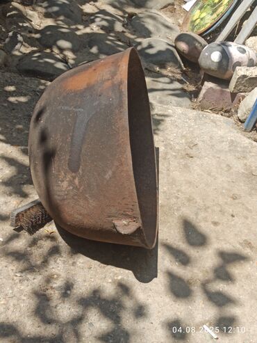 Aş qazanı: İşlənmiş, Aş qazanı, rəng - Boz, Çuqun, 30 sm, SSRİ — 7