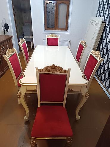 Masa desdi satlr Açlmayan kvadrat masa +6 stula Ela vezyetdedir çox az