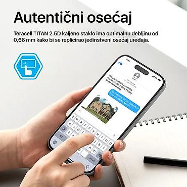 Zaštitne folije i stakla za telefone: Zastitno staklo Teracell Titan 2.5D za iPhone 15/16 6.1 crni — 4