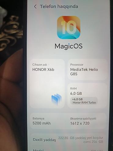 telefon honor: Honor X6b, 256 GB, rəng - Qara, İki sim kartlı — 3