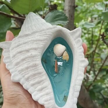xrustal qab: Zövq oxşayan, dəniz qabuğu görünüşündə, okean ətirli suvner şam🐚🌊