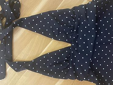 kofta m: Polka dot yay halter top/ kofta Tünd göy rəngli, ağ xallı qadın — 3