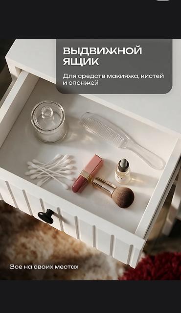 туалетный столик подвесной: Туалетный столик, Новый, С зеркалом, цвет - Белый, ЛДСП — 3