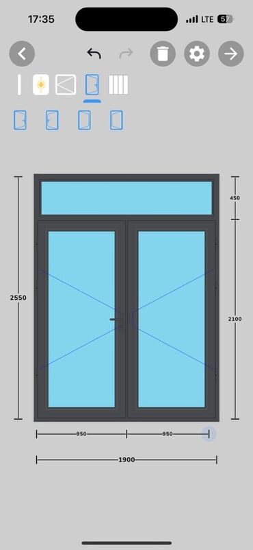 навесы козырьки: Панорамные ПВХ-конструкции и остекление объектов - Двухстворчатая at lalafo.kg навесы козырьки: Панорамные ПВХ-конструкции и остекление объектов - Двухстворчатая