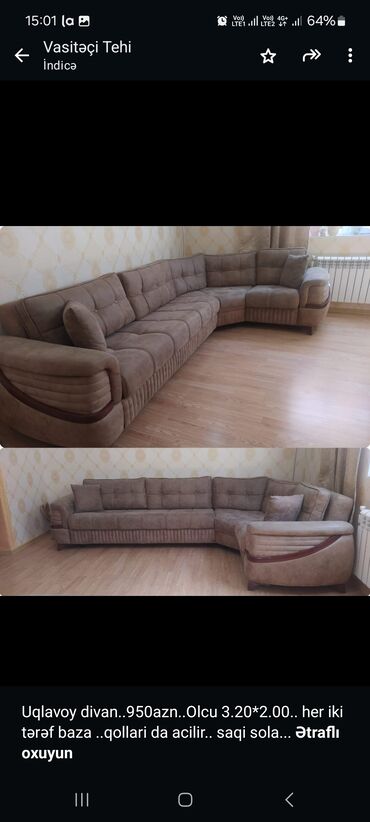 2 nəfərlik divan: Угловой диван