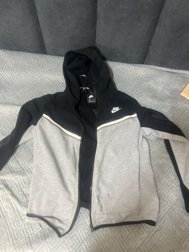 найк теч флиск: Мужская толстовка, Nike, Новый, цвет - Серый, Самовывоз, Бесплатная доставка, Платная доставка