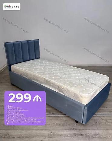 Mebel: Tek nəfərlik çarpayı – 90×200 sm - Karkas: bazasız, açılmayan — 1
