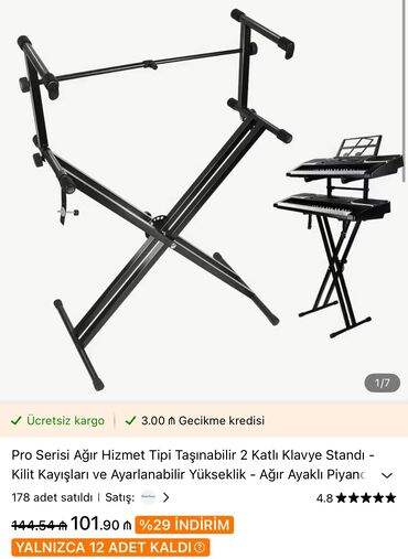 ucuz nagara: DJ, Sintezator, elektro piano ayaqlıq. İki hissədən ibarət sökülüb