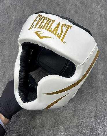 Boks aparatları: Everlast boks başlığı – ağ/qızılı rəng palitrası. - Tam üz ətrafı — 1