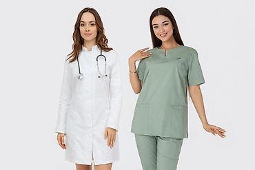 Медицинская одежда: Медицинский халат 🇰🇬 ЦЕНА 1200с Ткань габардин Ткань тиси Ткань хб — 2