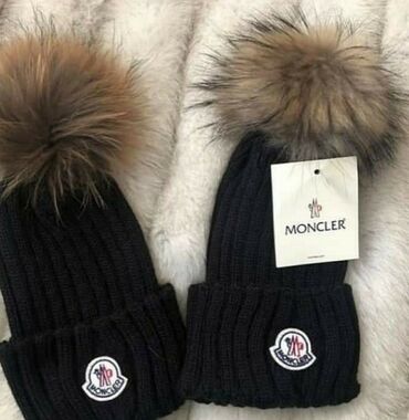 šinjel kaput: Moncler zimske kape unisex Prirodno krzno od lisice Univerzalna