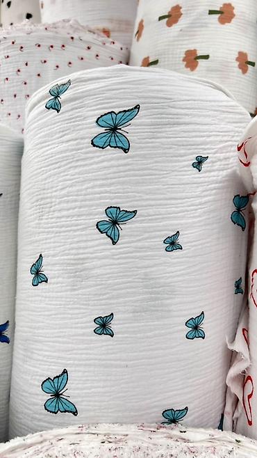 bed sheets: Муслиновая ткань (двухслойный/креп-газ) в рулонах - Состав: 100% — 3