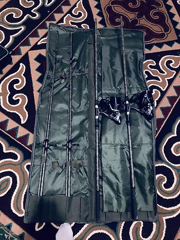 Рыболовная оснастка: Карповый комплект: удилища + большие безынерционные катушки Состав: - — 4